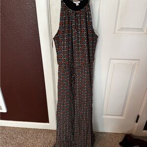 Dip Black and Orange Geometric Jumpsuit